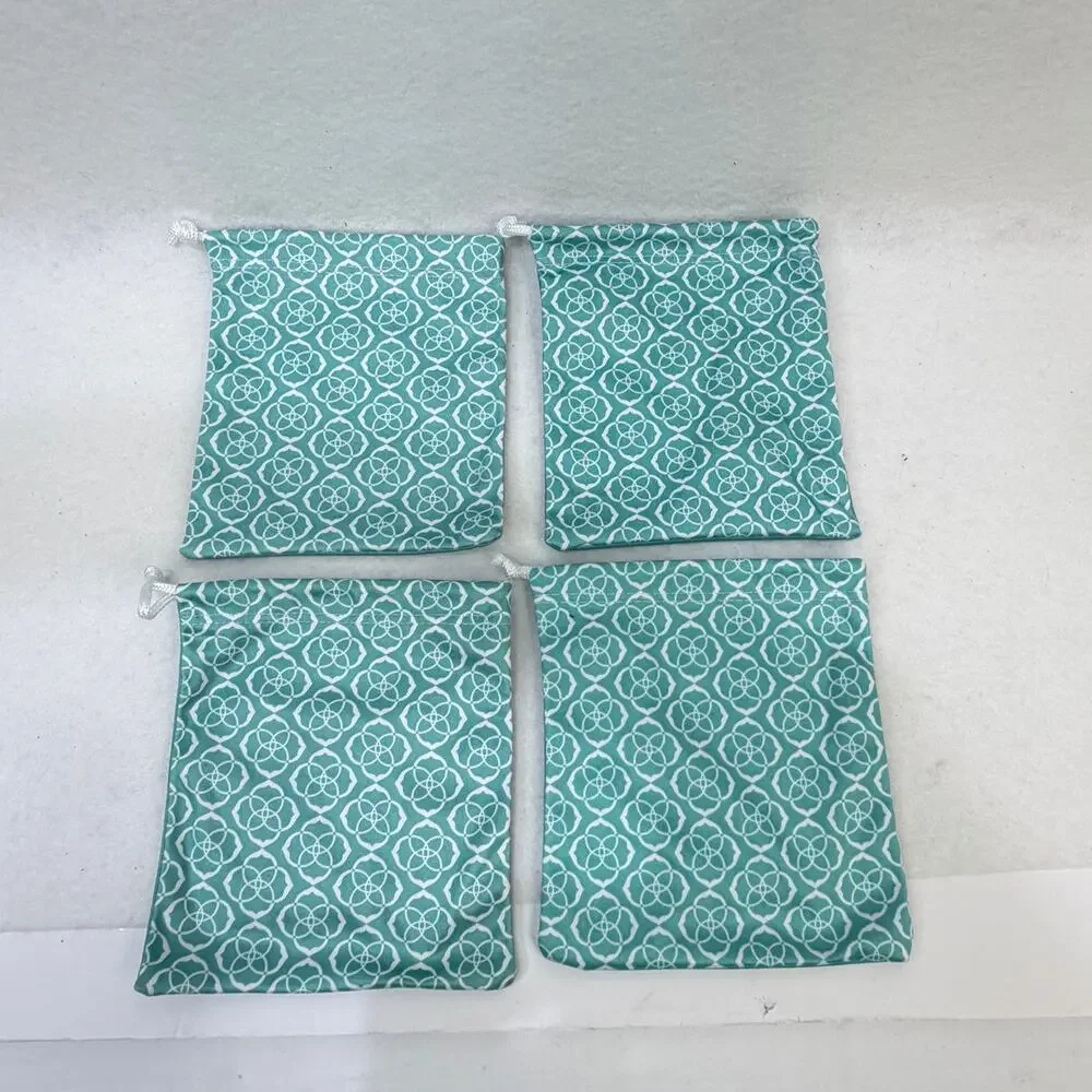 Lot of 7 Kendra Scott Drawstring Bags 4 Blue and 3 Gray Jewelry Storage Pouches